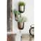 25" Dark Silver Metal Contemporary 3-Pot Hanging Planter